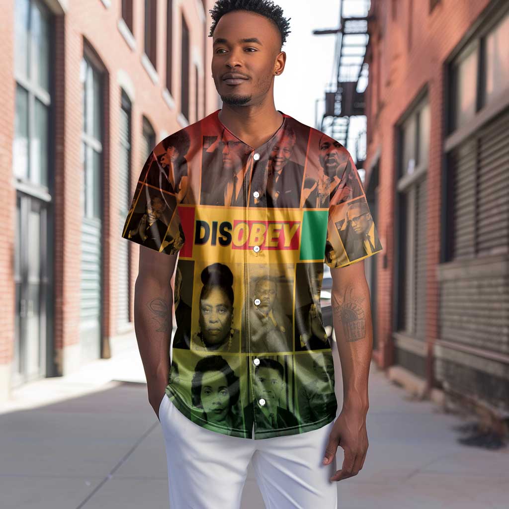 Disobey Freedom Fighters Baseball Jersey African American Heroes - African Pride