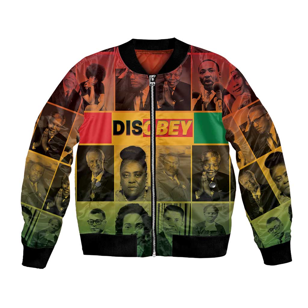 Disobey Freedom Fighters Bomber Jacket African American Heroes - African Pride