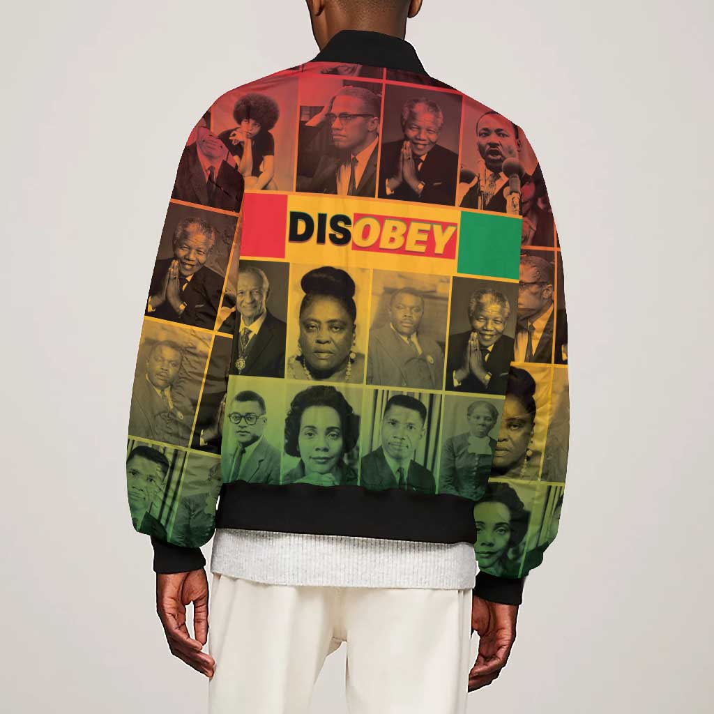 Disobey Freedom Fighters Bomber Jacket African American Heroes - African Pride