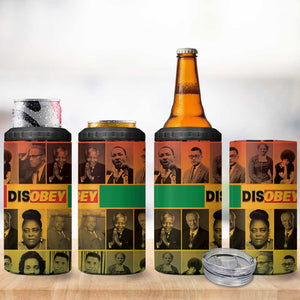 Disobey Freedom Fighters 4 in 1 Can Cooler Tumbler African American Heroes - African Pride