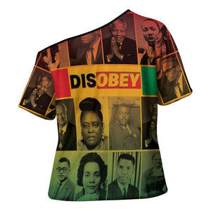 Disobey Black History Tribute Cross Shoulder Shirt Honoring the Civil Rights Legacy