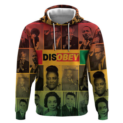 Disobey Freedom Fighters Hoodie African American Heroes - African Pride