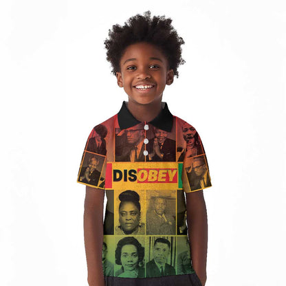 Disobey Freedom Fighters Kid Polo Shirt African American Heroes - African Pride