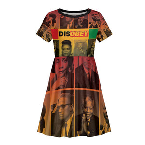 Disobey Freedom Fighters Kid Short Sleeve Dress African American Heroes - African Pride