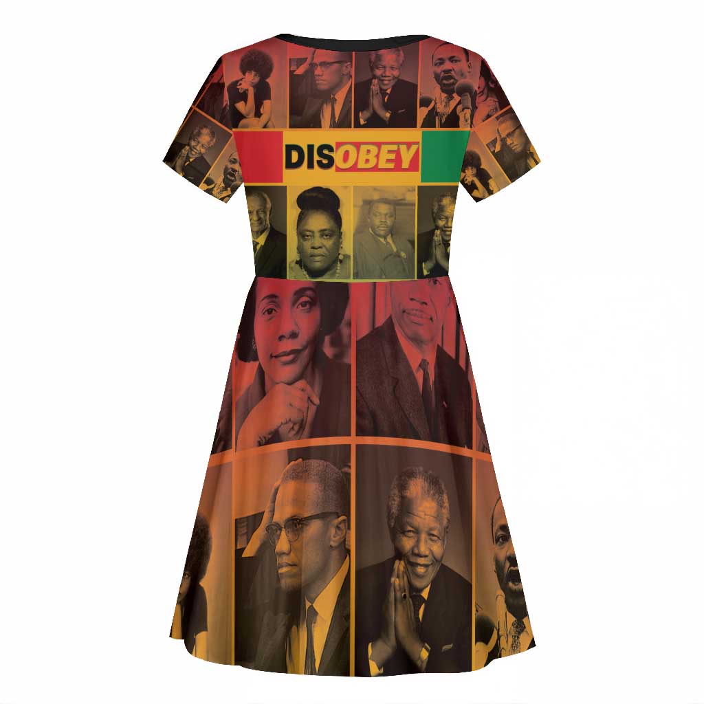 Disobey Freedom Fighters Kid Short Sleeve Dress African American Heroes - African Pride