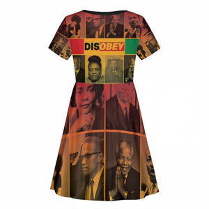 Disobey Freedom Fighters Kid Short Sleeve Dress African American Heroes - African Pride