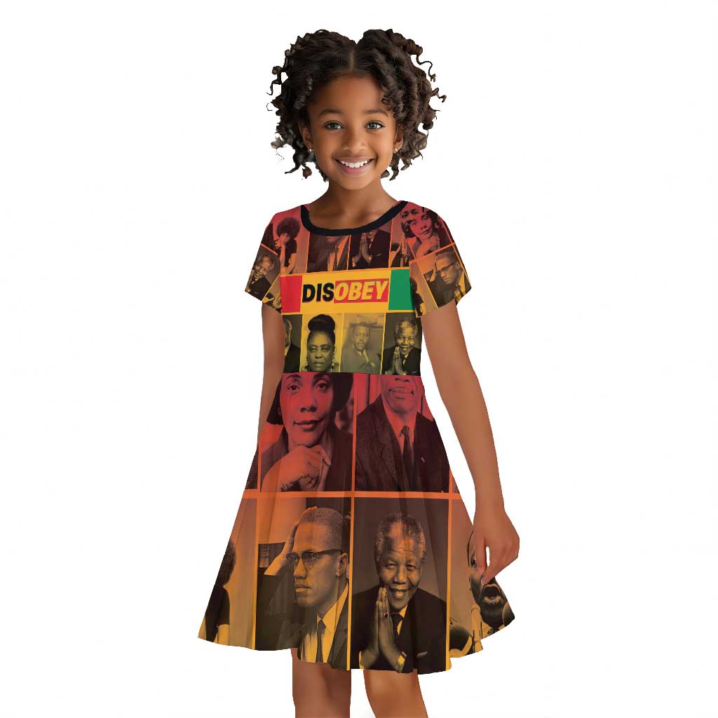 Disobey Freedom Fighters Kid Short Sleeve Dress African American Heroes - African Pride