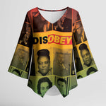 Disobey Black History Tribute Kimono Sleeve Blouse Honoring the Civil Rights Legacy