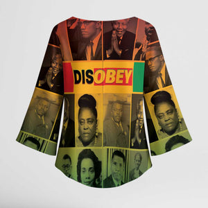 Disobey Black History Tribute Kimono Sleeve Blouse Honoring the Civil Rights Legacy