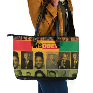 Disobey Freedom Fighters Leather Tote Bag African American Heroes - African Pride