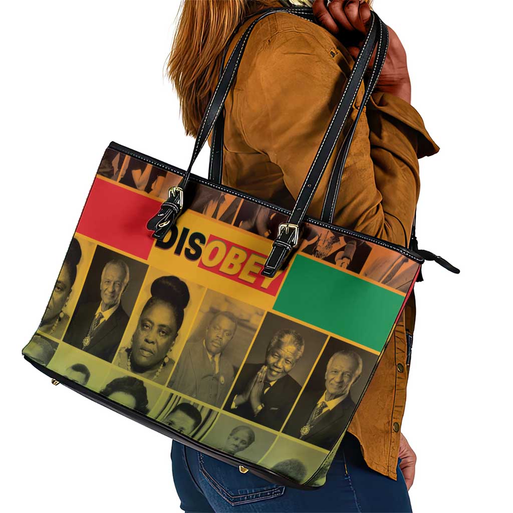 Disobey Freedom Fighters Leather Tote Bag African American Heroes - African Pride