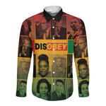 Disobey Freedom Fighters Long Sleeve Button Shirt African American Heroes - African Pride