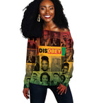 Disobey Freedom Fighters Off Shoulder Sweater African American Heroes - African Pride