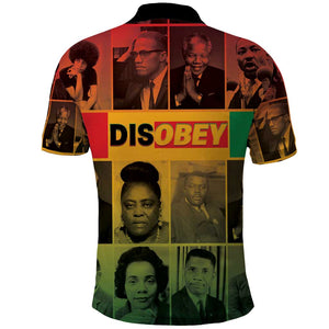 Disobey Freedom Fighters Polo Shirt African American Heroes - African Pride