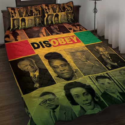 Disobey Freedom Fighters Quilt Bed Set African American Heroes - African Pride