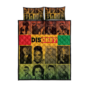 Disobey Freedom Fighters Quilt Bed Set African American Heroes - African Pride