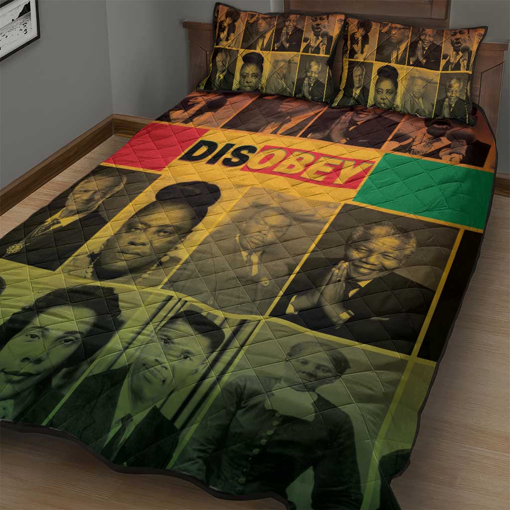 Disobey Freedom Fighters Quilt Bed Set African American Heroes - African Pride