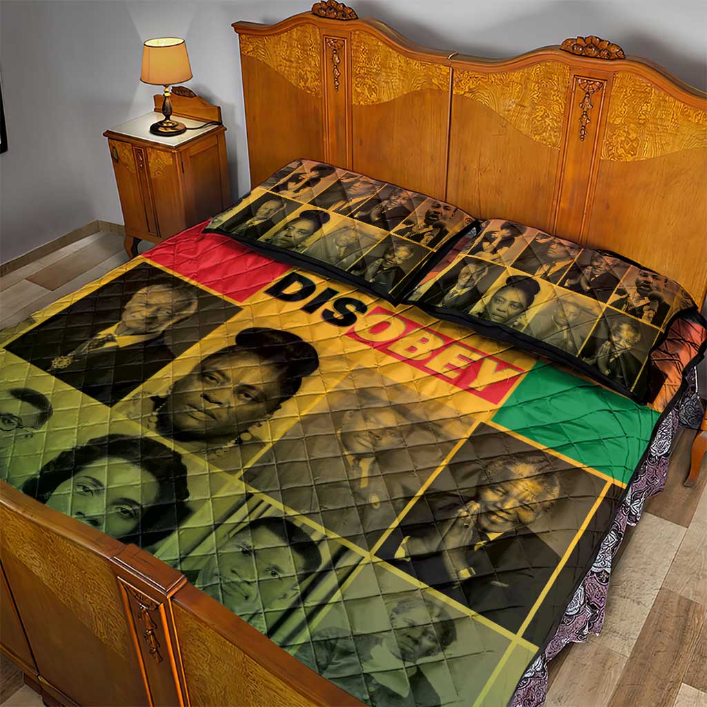 Disobey Freedom Fighters Quilt Bed Set African American Heroes - African Pride