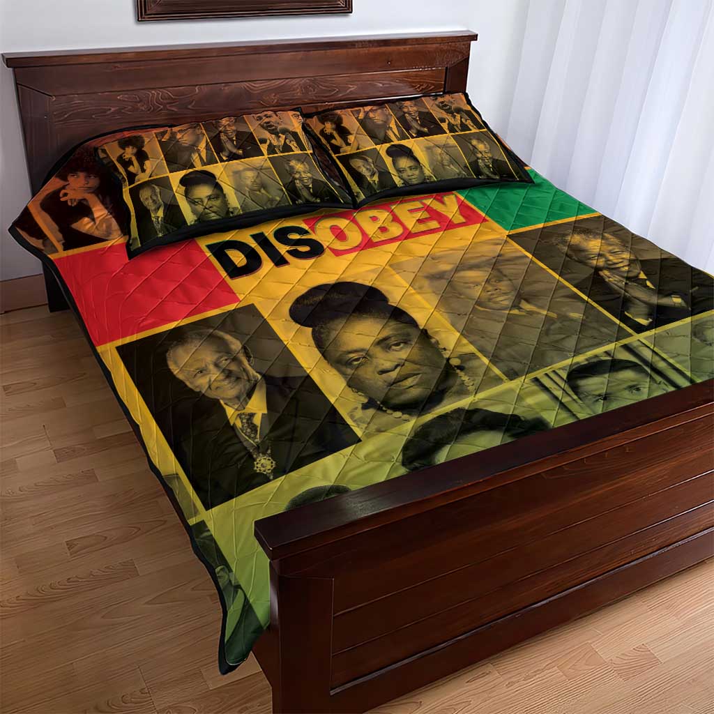Disobey Freedom Fighters Quilt Bed Set African American Heroes - African Pride