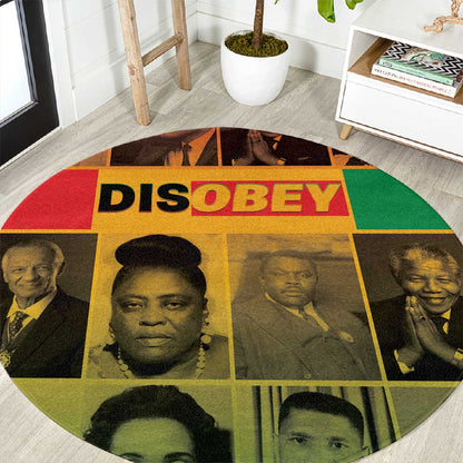 Disobey Freedom Fighters Round Carpet African American Heroes - African Pride