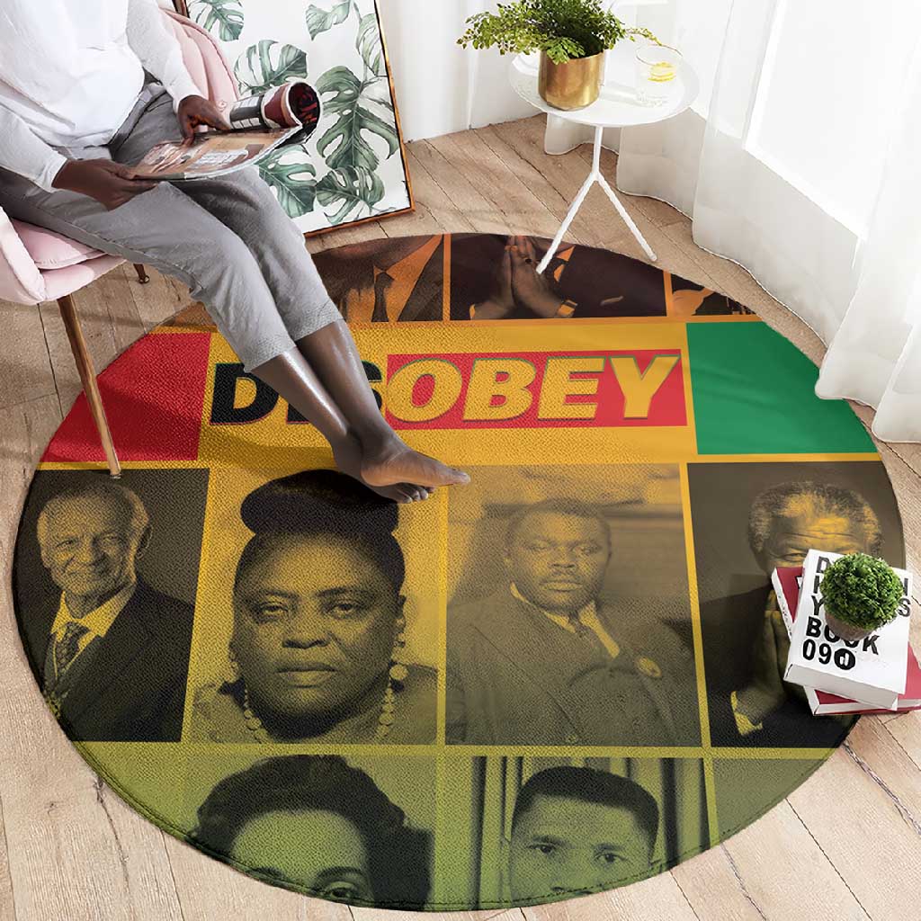 Disobey Freedom Fighters Round Carpet African American Heroes - African Pride