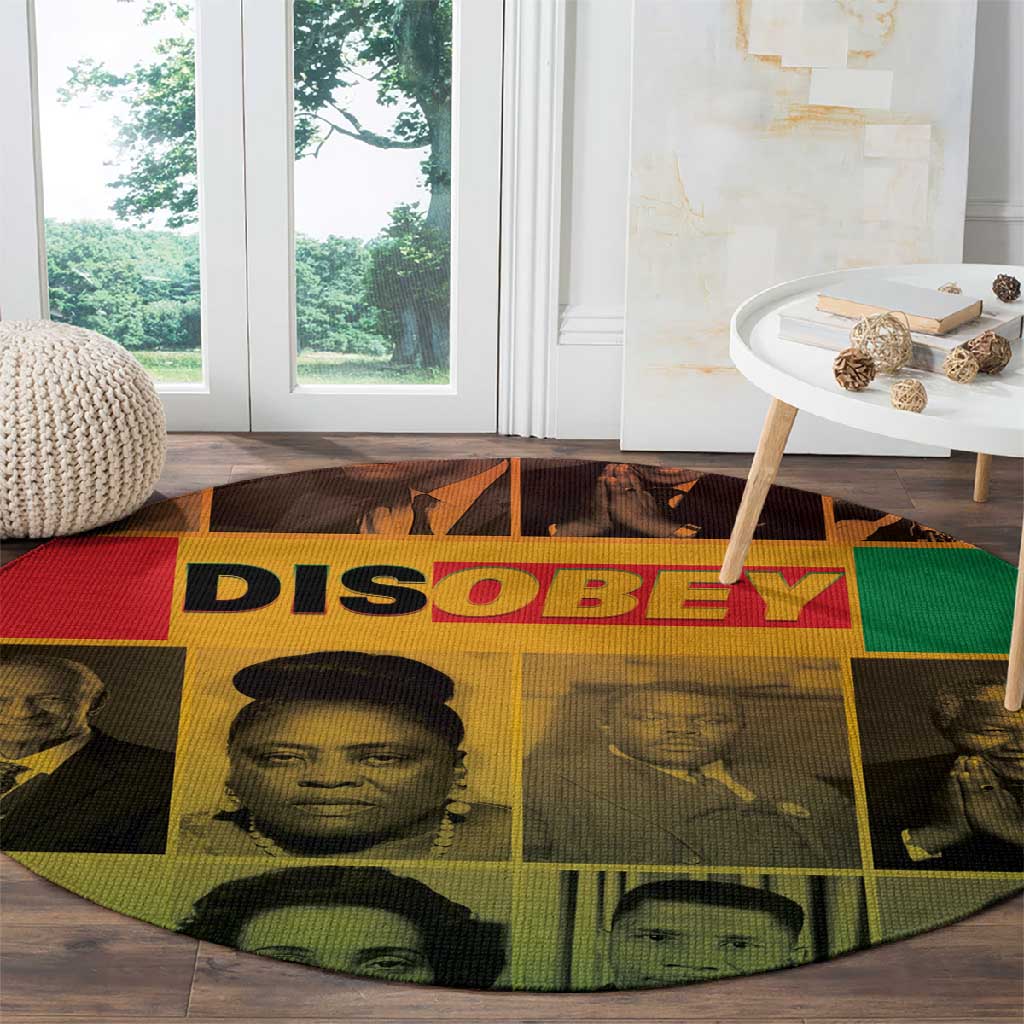 Disobey Freedom Fighters Round Carpet African American Heroes - African Pride