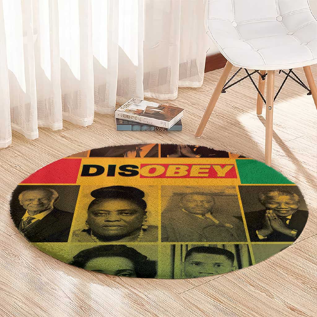 Disobey Freedom Fighters Round Carpet African American Heroes - African Pride