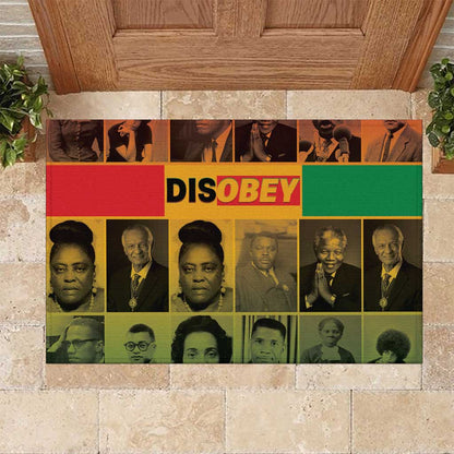 Disobey Freedom Fighters Rubber Doormat African American Heroes - African Pride