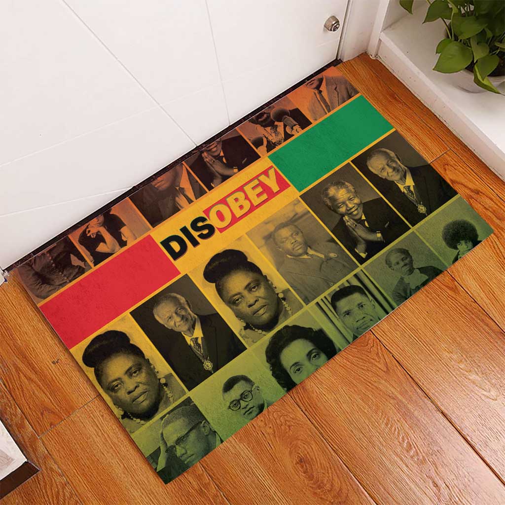 Disobey Freedom Fighters Rubber Doormat African American Heroes - African Pride