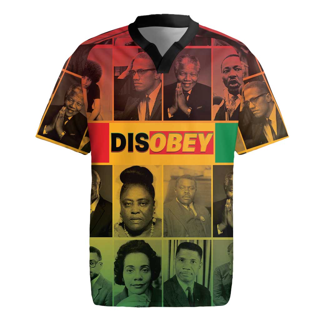 Disobey Freedom Fighters Rugby Jersey African American Heroes - African Pride