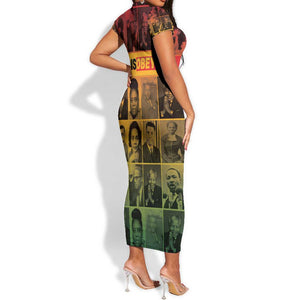 Disobey Freedom Fighters Short Sleeve Bodycon Dress African American Heroes - African Pride