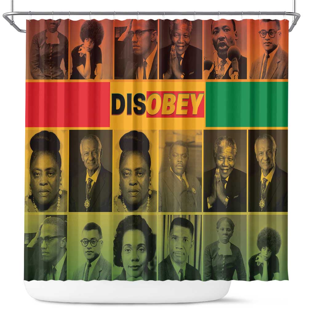 Disobey Freedom Fighters Shower Curtain African American Heroes - African Pride