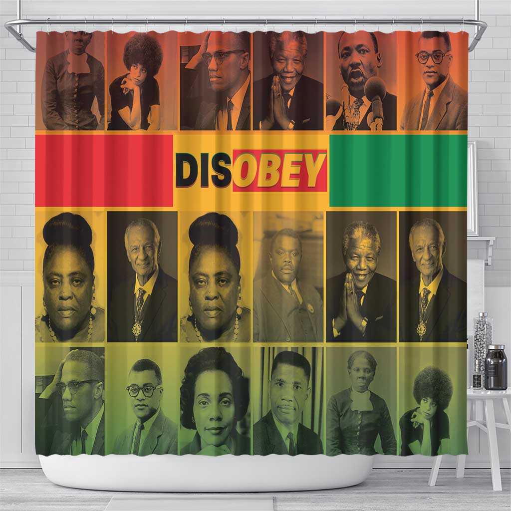 Disobey Freedom Fighters Shower Curtain African American Heroes - African Pride