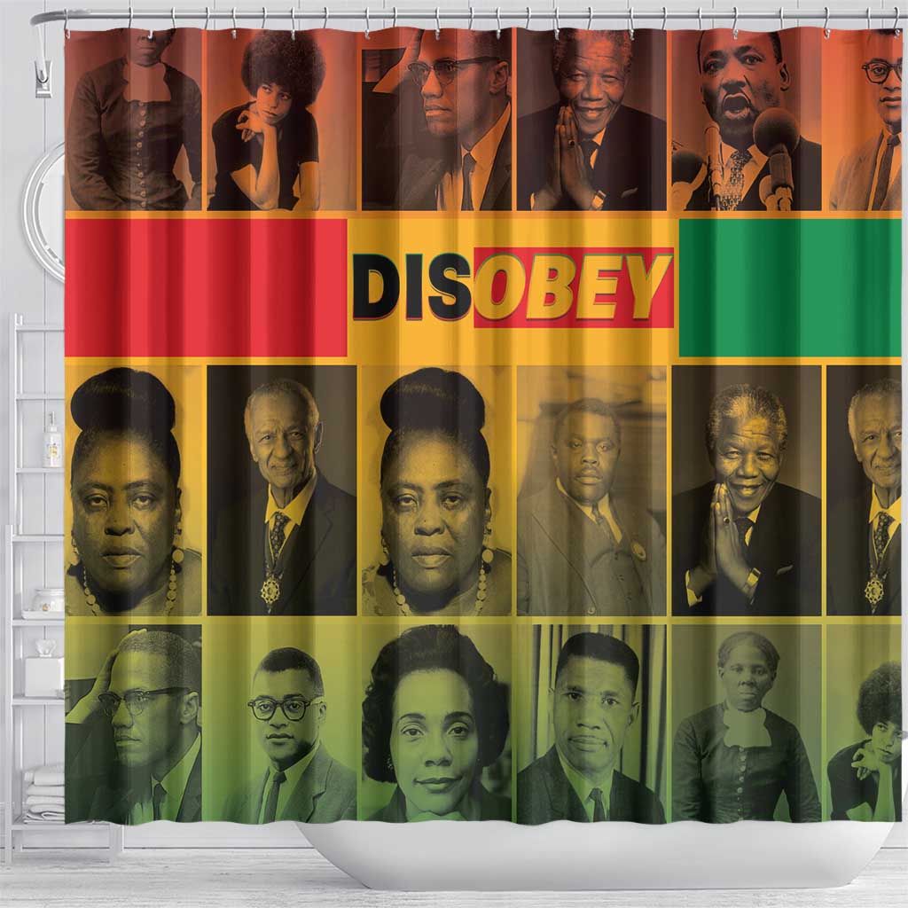Disobey Freedom Fighters Shower Curtain African American Heroes - African Pride