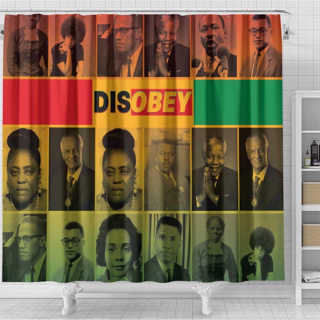 Disobey Freedom Fighters Shower Curtain African American Heroes - African Pride