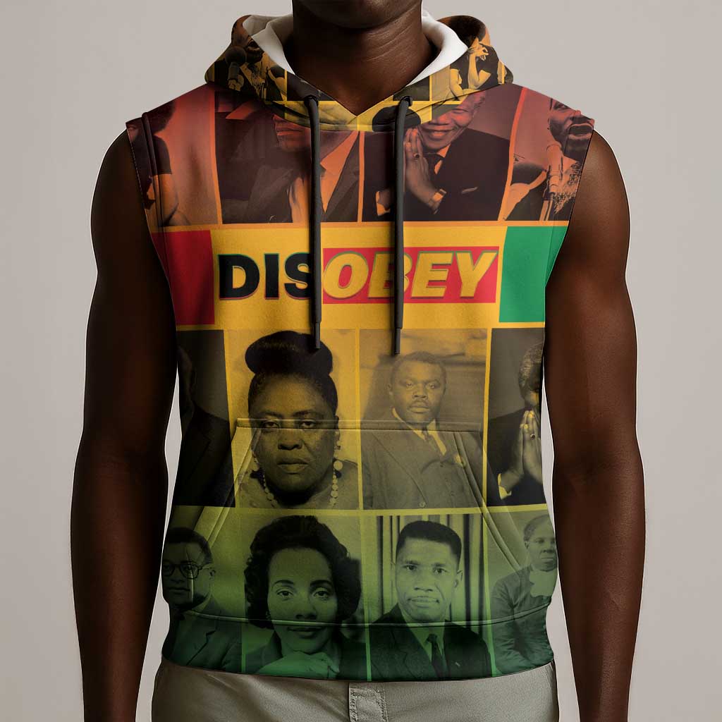 Disobey Freedom Fighters Sleeveless Hoodie African American Heroes - African Pride
