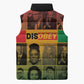 Disobey Black History Tribute Sleeveless Puffer Jacket Honoring the Civil Rights Legacy