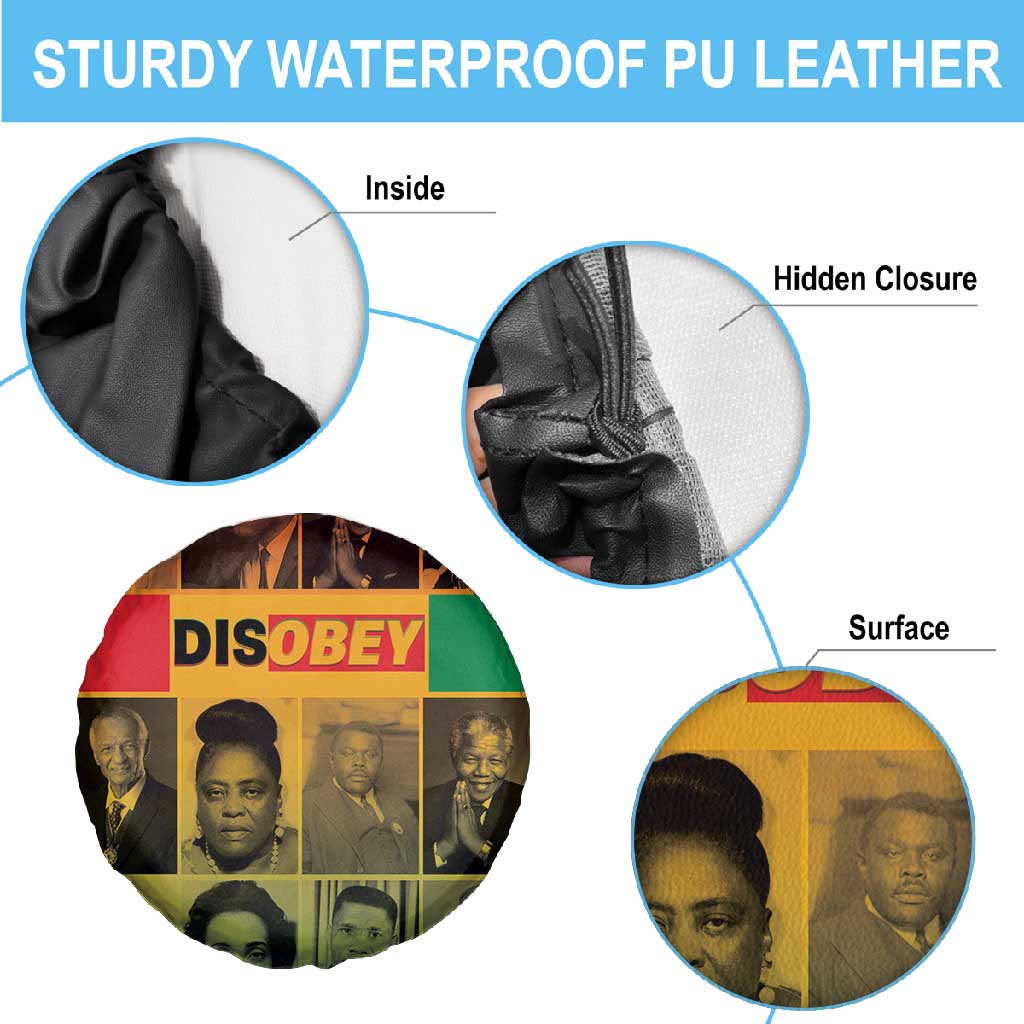 Disobey Freedom Fighters Spare Tire Cover African American Heroes - African Pride