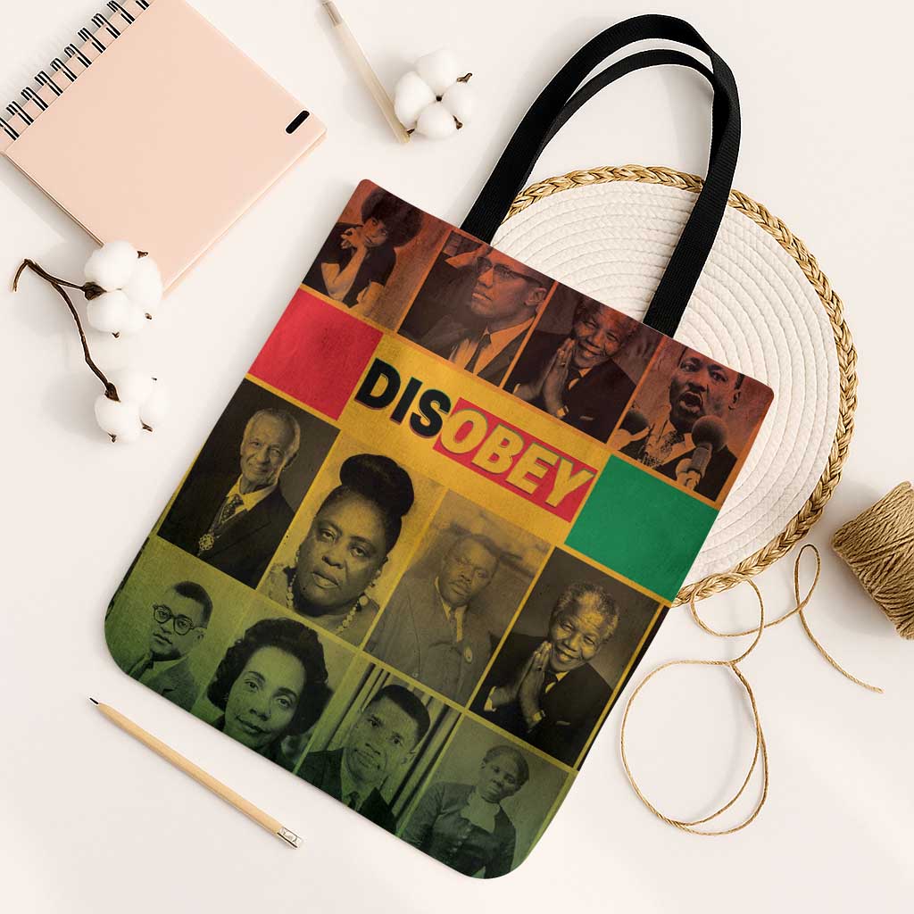Disobey Black History Tribute Tote Bag Honoring the Civil Rights Legacy