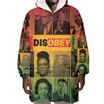 Disobey Freedom Fighters Wearable Blanket Hoodie African American Heroes - African Pride