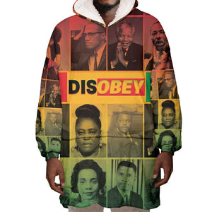 Disobey Freedom Fighters Wearable Blanket Hoodie African American Heroes - African Pride