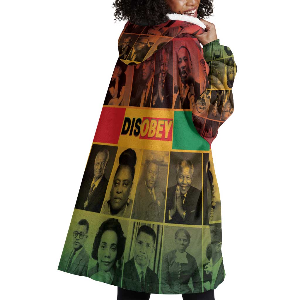 Disobey Freedom Fighters Wearable Blanket Hoodie African American Heroes - African Pride