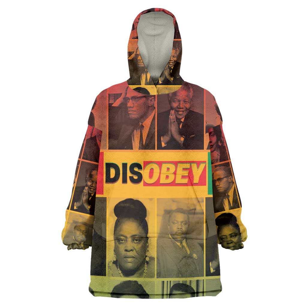 Disobey Freedom Fighters Wearable Blanket Hoodie African American Heroes - African Pride