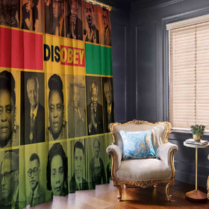 Disobey Freedom Fighters Window Curtain African American Heroes - African Pride