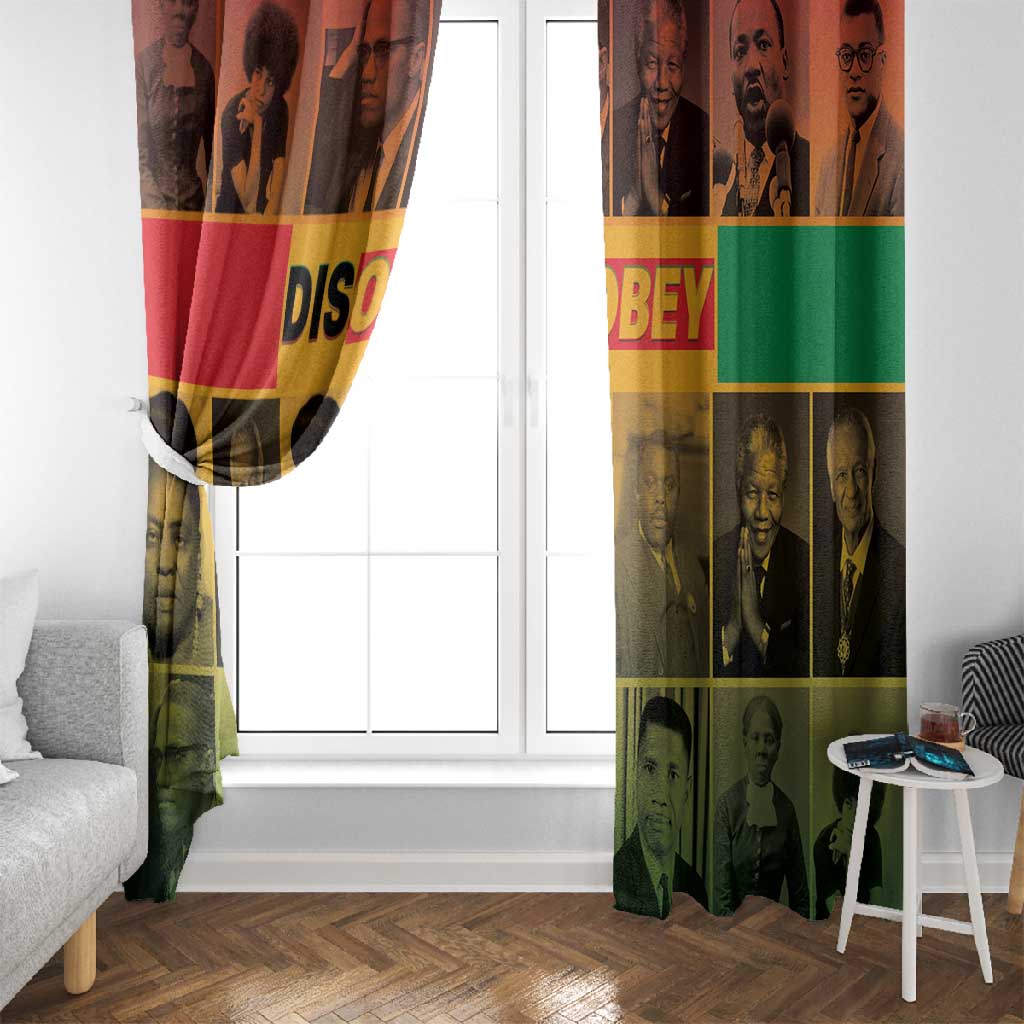 Disobey Freedom Fighters Window Curtain African American Heroes - African Pride