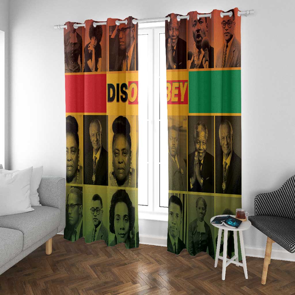 Disobey Freedom Fighters Window Curtain African American Heroes - African Pride