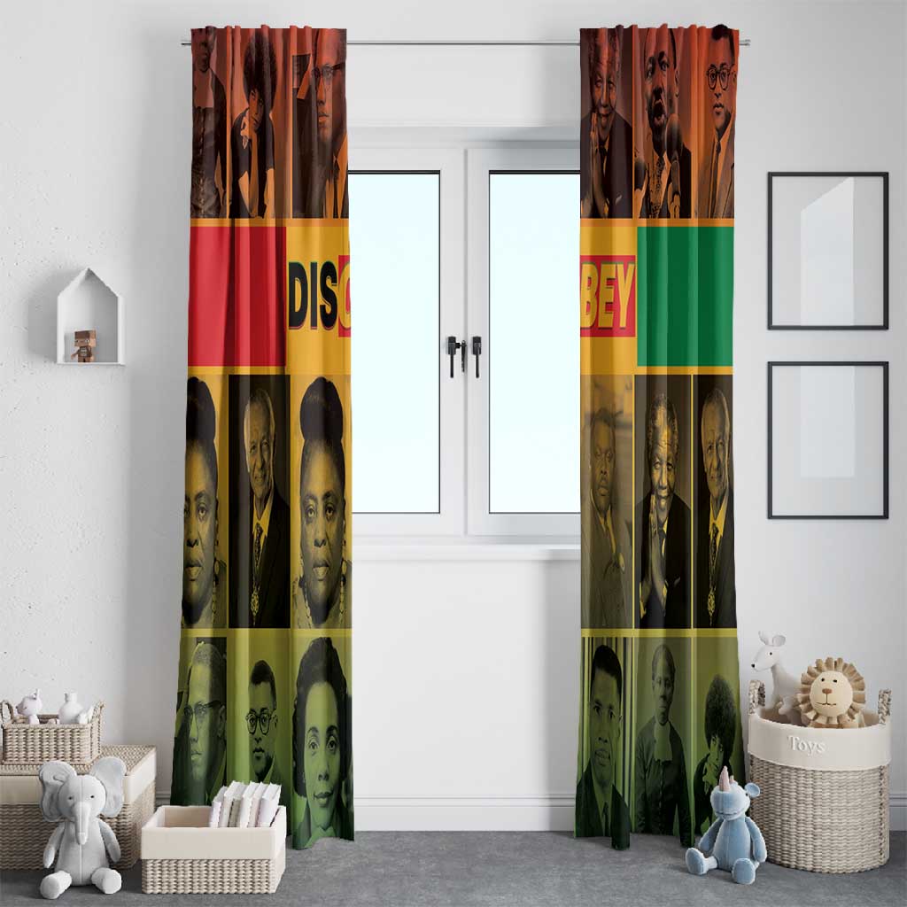 Disobey Freedom Fighters Window Curtain African American Heroes - African Pride