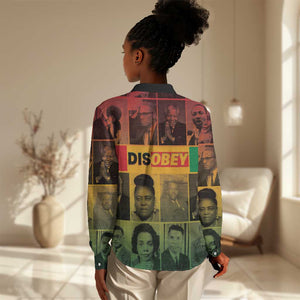 Disobey Freedom Fighters Women Casual Shirt African American Heroes - African Pride