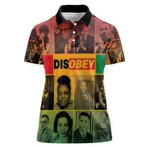 Disobey Freedom Fighters Women Polo Shirt African American Heroes - African Pride