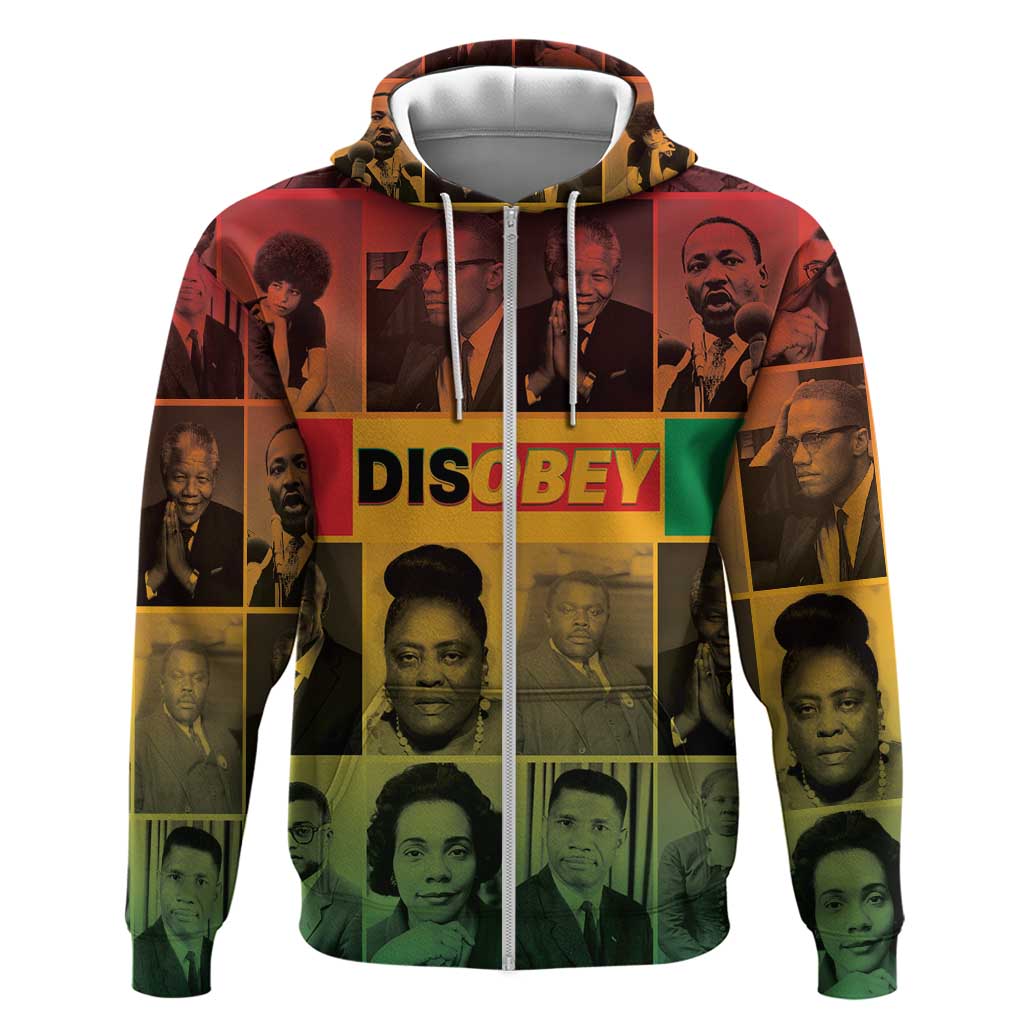 Disobey Freedom Fighters Zip Hoodie African American Heroes - African Pride